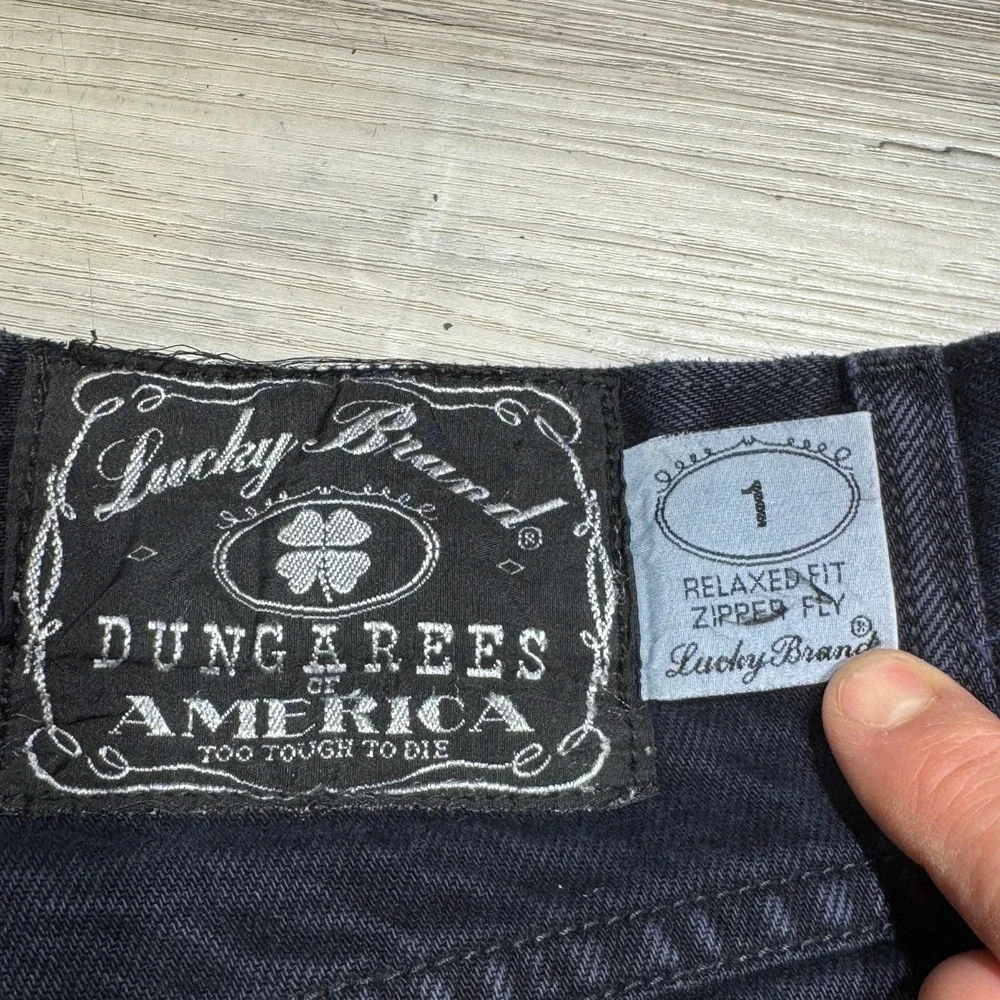 Vtg LUCKY BRAND Jeans Mens 38 (36x31) Baggy Dungarees‎ 90s Made In USA Indigo
